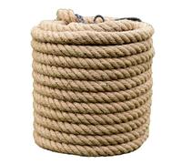 Corde en chanvre - 16 mm/18 mm/20 mm - Corde en jute naturelle épaisse et résistante pour travaux manuels, emballage cadeau, jardinage (20 mm)