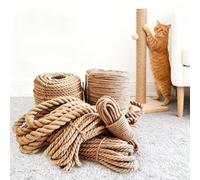 Corde en chanvre naturel de 4/6/8 mm pour remplacement de griffoir, ficelle de jute robuste pour arbre à chat, projet de bricolage, tenture murale, emballage cadeau (6 mm x 50 m)