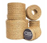 Corde en chanvre torsadée Manille - Corde épaisse et résistante - Corde naturelle marron clair - Cordage extérieur pour quai, travaux manuels