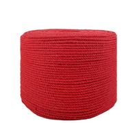 Corde en Coton 8 mm 100 m Rouge, 100% Pur Coton pour Macramé et DIY | Construction trois brins, texture douce, prise fiable, usage intérieur et extérieur modéré, projets créatifs, déco,