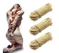 Corde en coton bdsm de bondage sexuel corde en coton super douce, pack de 3 kits de corde shibari douce de 49 pieds pour débutant, ensemble de retenue sexuelle sm jouets sexuels pour adultes (Beige)