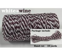 Corde En Coton Bicolore,Ficelle De Boulangers,Fil De Coton,Décoration D'intérieur,Bricolage Fait À La Main,Emballage Cadeau De Noël,2mm,10 Mètres - Type White-Wine-2mm 10yards