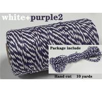 Corde En Coton Bicolore,Ficelle De Boulangers,Fil De Coton,Décoration D'intérieur,Bricolage Fait À La Main,Emballage Cadeau De Noël,2mm,10 Mètres - Type White-Purple2-2mm 10yards