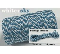 Corde En Coton Bicolore,Ficelle De Boulangers,Fil De Coton,Décoration D'intérieur,Bricolage Fait À La Main,Emballage Cadeau De Noël,2mm,10 Mètres - Type White-Sky-2mm 10yards