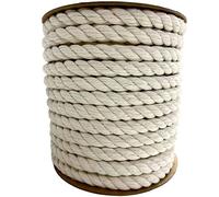 Corde en coton blanc - 40 m x 16 mm - Corde en coton - Corde en coton - Corde macramé - Décoration de jardin, main courante