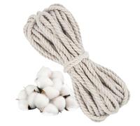 Corde en coton de 10 m, 6 mm, non élastique, pour macramé, papier cadeau, projets de bricolage, tentures murales, suspensions de plantes et salon