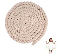 Corde en Coton éPaisse 20 mm, Corde de Coton Trois Brins 4 M, Peut êTre Librement Découpé pour La Décoration, Bricolage, L'Artisanat, Jardinage, L'Emballage de Cadeaux, Matériel De Camping (Beige)