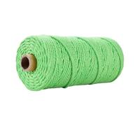 Corde en coton for macramé 3 mm 100 m for loisirs créatifs | Ficelle douce multicolore for suspension murale, cintre for plantes, attrape-rêves(22 Grass Green)