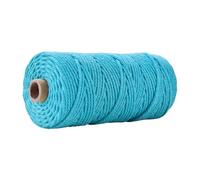 Corde en coton for macramé 3 mm 100 m for loisirs créatifs | Ficelle douce multicolore for suspension murale, cintre for plantes, attrape-rêves(32 Water Blue)