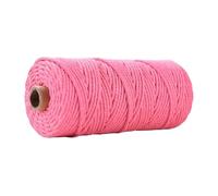 Corde en coton for macramé 3 mm 100 m for loisirs créatifs | Ficelle douce multicolore for suspension murale, cintre for plantes, attrape-rêves(06 Peach Pink)