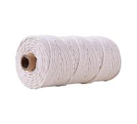Corde en coton for macramé 3 mm 100 m for loisirs créatifs | Ficelle douce multicolore for suspension murale, cintre for plantes, attrape-rêves(02 Beige)