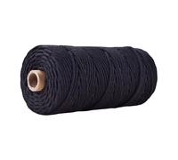 Corde en coton for macramé 3 mm 100 m for loisirs créatifs | Ficelle douce multicolore for suspension murale, cintre for plantes, attrape-rêves(40 Black)