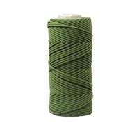 Corde en coton fourré de 100 m - Cordon en coton de 3 mm for le tissage à la main, parfait for les tapisseries et les tentures de voiture(Marching green)