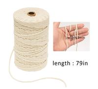 Corde En Coton Macramé Pour Tenturee Murale, 3mm X 200m, Corde Attrape-Rêves Artisanale, Fourniture Décorative Maison Faite À La Main