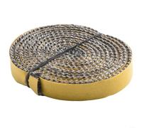 Corde en fibre de verre de 10 mm de large et 2 mm d'épaisseur pour joint en verre et emballage de porte coupe-feu, joint d'expansion résistant à la chaleur pour portes de poêle, four et cheminée (15