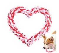 Corde en forme de cœur pour chien - Fabriqué à la main en coton pour la Saint-Valentin et résistance à la bouche tressée | Interactif chiot dentition Morder Tirons pour petits chiens moyens, nettoyage