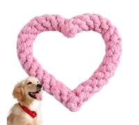 Corde en forme de cœur pour chien - Fabriqué à la main en coton pour la Saint-Valentin et résistance à la bouche tressée | Interactif chiot dentition Morder Tirons pour petits chiens moyens, nettoyage