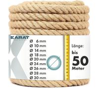 KARAT Corde de Jute 100% Naturel, 10 m, épaisseur 18 mm, très Solide, pour l’Escalade, Le Sport, la décoration de Jardin, Les travaux manuels, Les Arbres à Chat