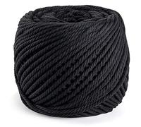 Corde en Macramé, Fil de macramé 4 mm x 100 m, 100% Naturel Fil de macramé, Corde de Coton Corde en Macramé pour Tentures Murales, Cintres, Bricolage, Décorations pour La Maison (Noir)