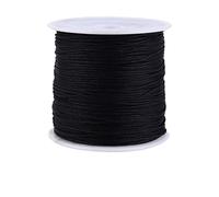 Corde En Nylon Noir 100 M X 0,8 Mm, Cordon De Nouage Chinois Ficelle Goudronnée Pour Bracelets Tressés, Perles, Colliers, Fabrication De Bijoux