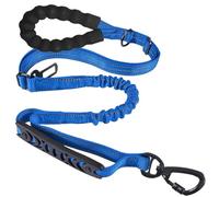 Corde en plomb pour chien - Corde d'entraînement pour chien avec pas de contrôle de traction - Laisse réglable avec absorption des chocs et poignée souple pour les promenades et l'entraînement