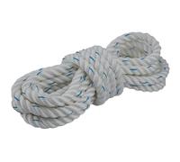 Corde en polyester 16 mm, triple toron, résistante aux UV et aux intempéries, indéchirable, pour bateau, jardin, camping, industrie, agriculture, extérieur, bricolage, fabriquée en Allemagne (blanc