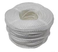 Corde en polyéthylène blanc 6 mm x 30 m, 3 brins torsadés, pour activités maritimes, fermes, construction, camping et utilitaires