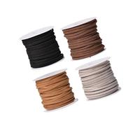 Corde en Suédine Floquée 4 Pièces 5m pour Bijoux et Perles