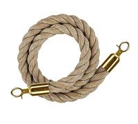 Corde en velours, barrière de corde de chanvre torsadée pour séparer la queue, barrières de corde Stanchion pour les postes d'achat, barrière de sécurité anti-rayures pour barrière de file de contrôle