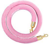 Corde en velours rose avec crochets dorés, barrière de contrôle de foule, corde de rechange, 3 cm de diamètre, barrière de sécurité pour la gestion des files d'attente d'événements