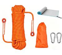 Corde Escalade 10M,D10mm,Nylon Corde Statique av2 Mousquetons,Longe ferrata