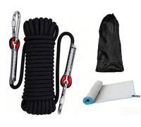 Corde Escalade 20M,D10mm,Nylon Corde Statique av2 Mousquetons,Longe ferrata