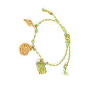 Corde fabriquée à la main avec motif de vagues marines avec perles d'étoile de mer et nœud réglable pour les amateurs de mode, フリーサイズ