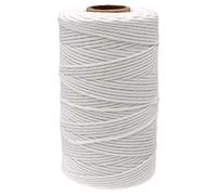 Corde Macramé en Coton Ficelle Blanche 2mm x 100M pour Travaux Manuels, Cuisine, Lier la Viande, Emballage