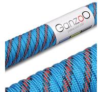 Corde Paracord 550 30 m, 4 mm Nylon/Polyester Bleu Rouge, 7 brins de Noyau, Charge jusqu'à 250 kg, pour Bracelet tressé, Laisse, Collier, Camping, Survie, Bricolage