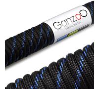 Corde Paracord 550 Noir Bleu 30 m, Cordage 4 mm Nylon Polyester, Noyau 7 brins, Corde Parachute Charge jusqu'a 250 kg 550 LB, pour Bracelets a tresser, laisses et Colliers, Randonnee