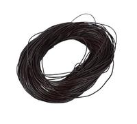 Corde Plate en Fil tressé PU, Cordon Dentelle Noir/Marron/café de 2 mètres, diamètres 1/1,5/2/2,5/3/4/5/6/8 mm, for la création de Colliers et Bracelets.(Dark Coffee,2.0mm)