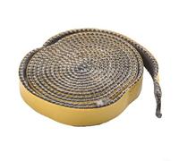 Corde plate noire de 2,5 m de long pour joint de verre et joint de porte coupe-feu avec résistance aux hautes températures dans les chaudières et les fours 18 mm de large et 3 mm d'épaisseur