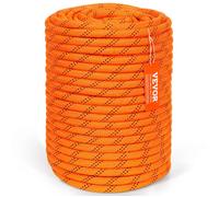 VEVOR Corde en polyester double tressé, 12,7 mm x 67,06 m, corde d'escalade en plein air, 48 brins, résistance à la rupture de 35,58 kN, pour randonnée, camping, balançoire, sauvetage, orange et noir