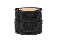 Corde Polyester PP 50m Haute Résistance 227kg | Matériau polyester et PP, charge pour rupture 227kg, ne s'étire pas, parfait pour ancrage solide(Black)