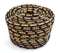 Corde polypropylène tressée Noir-Orange - Hydrofuge, Flottante, Anti-UV et Haute résistance à la Traction - diamètre 22 mm, Longueur - 10 m - idéale pour Escalade, Levage, Bricolage et sécurité