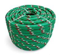 Corde polypropylène tressée Vert-Rouge - Hydrofuge, Flottante, Anti-UV et Haute résistance à la Traction - diamètre 20 mm, Longueur - 50 m - idéale pour Escalade, Levage, Bricolage et sécurité