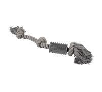 Corde pour chien 3 nœuds et cylindre en caoutchouc Duvoplus Eco Noir 38x5x5 cm