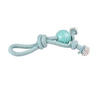 Corde pour chien boucle avec nœud et balle en caoutchouc Duvoplus Bleu 8x8x39 cm