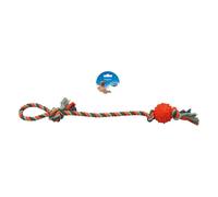 Corde pour chien en cotton avec pendule balle caoutchouc Duvoplus Gris 60x6,2x6,2 cm