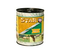 Corde pour clôture électrique pour animaux Star 400m Blanc et vert 44528