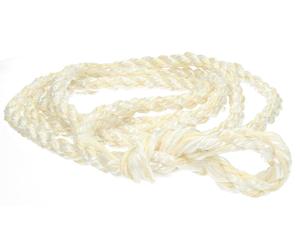 Corde pour licol Poly/Sisal 3,5 m longe de transport blanche avec petite boucle, 16 mm