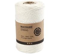 Corde pour Macramé - Blanc - 2 mm - 198 m - Coton - Tressée
