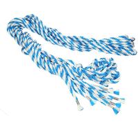 Corde pour veaux Poly 1,8 m longe blanche/bleue avec clips métalliques, 1 pièce