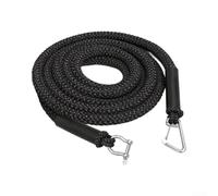 Corde Quai pour Kayak Ponton 14FT Mousqueton Corde Quai pour | Absorbe les chocs des vagues, protège pour la coque, idéal pour le mouillage dynamique, réduit le mouvement du bateau(black)